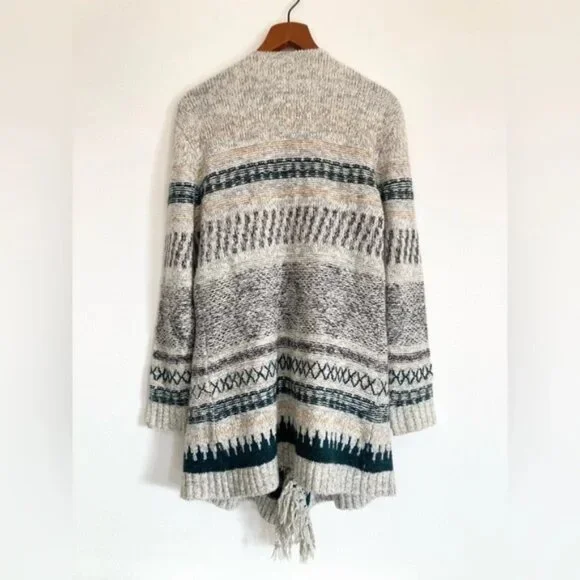 CABI Shetland Fringe Drape Front Oversized Waterfall Cardigan Sweater Size Small - Picture 7 of 11